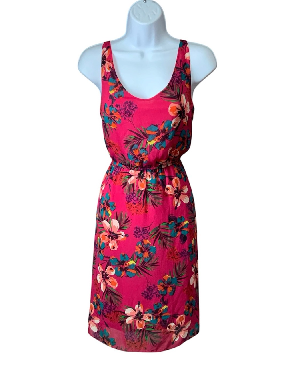Old Navy Fuchsia Floral Sleeveless Dress